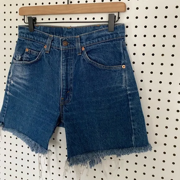 Vintage 505 Orange Tab Levi’s Made in USA Denim Shorts - Picture 5 of 7